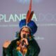Kerexu Yxapyry foi uma das palestrantes desta terça, dia 23, sobre o tema “Crise climática, a resposta somos nós”. Foto: Marcos D’Elboux